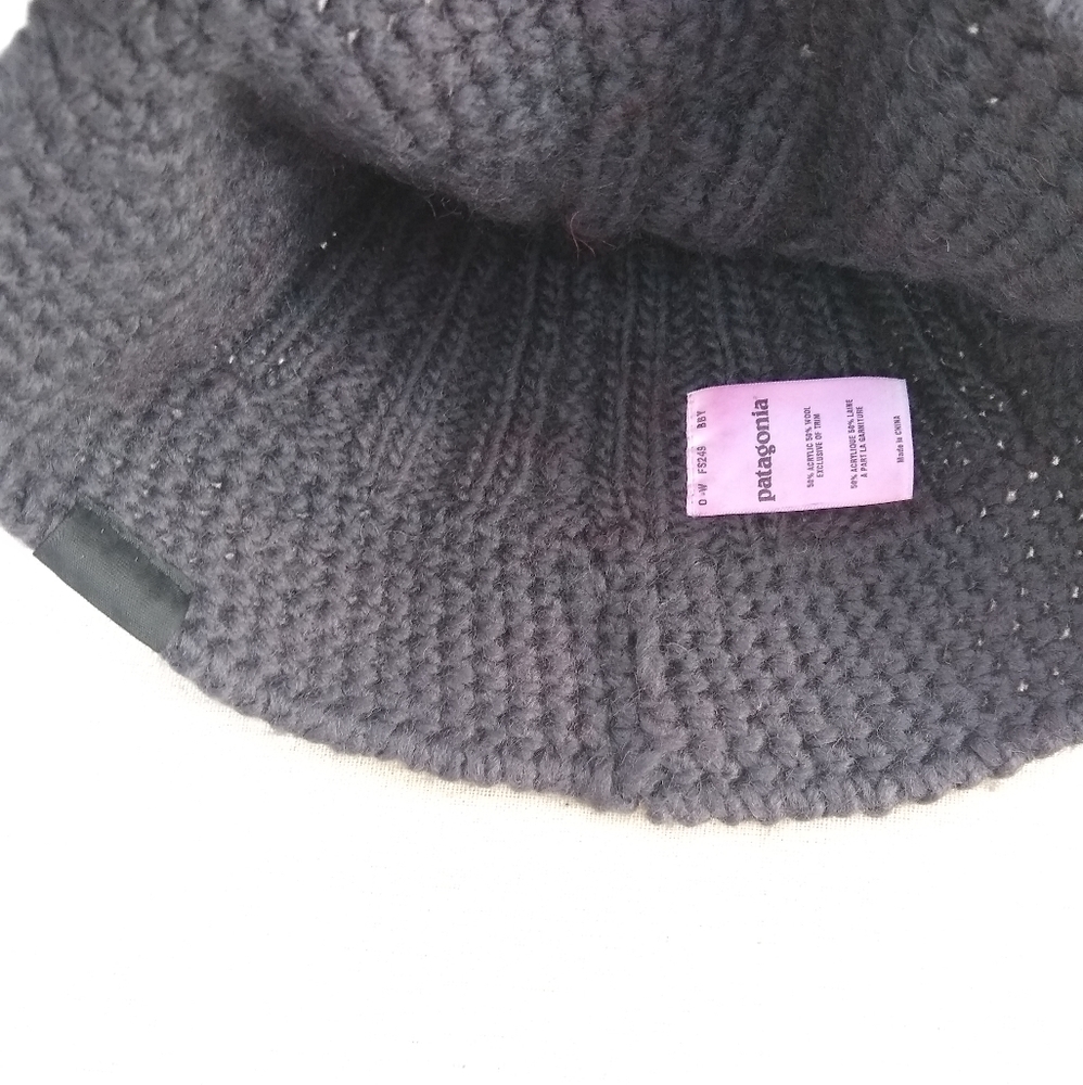 Patagonia blue gray knit bucket beanie toque hat - Picture 5 of 7